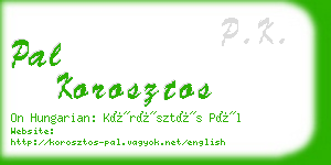 pal korosztos business card